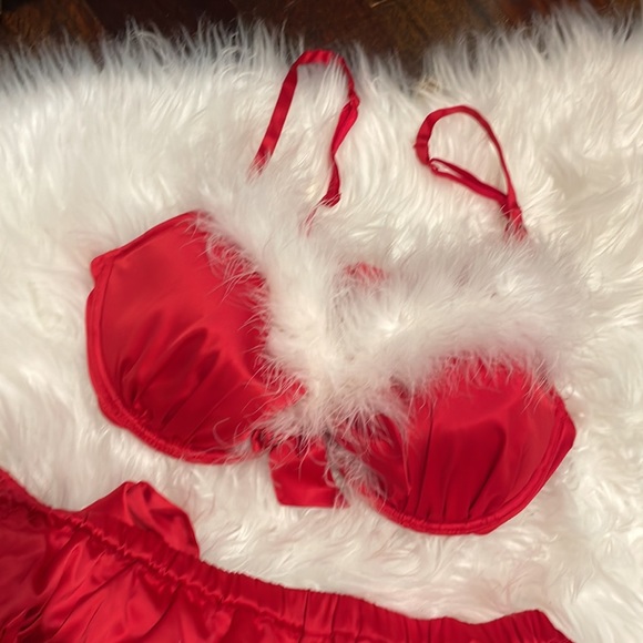 NWOT La Senza Mrs Clause Santa Bra & Skirt Christmas Lingerie Set Size Large - Picture 2 of 9